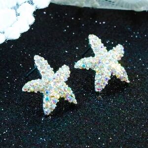 💎4/$20💎Colourful Rhinestone Starfish Stud Earrings